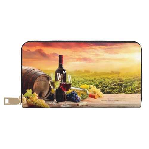 VOSERY Geldbörse Damen, Leder Bifold Multi Card Wallet Rotweingläser Damen Lange Geldbörse Geldbörsen VOSERY Geldbörse Damen, Leder Bifold Multi Card Wallet Rotweingläser Damen Lange Geldbörse Geldbörsen von VOSERY