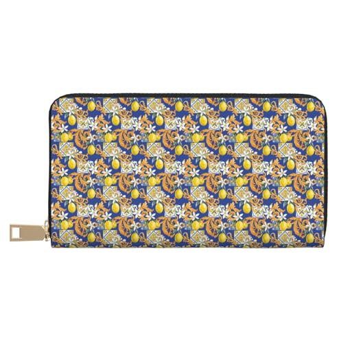 VOSERY Geldbörse Damen, Leder Bifold Multi Card Wallet Sizilianischer Stil Damen Lange Geldbörse Geldbörsen VOSERY Geldbörse Damen, Leder Bifold Multi Card Wallet Sizilianischer Stil Damen Lange Geldbörse Geldbörsen von VOSERY