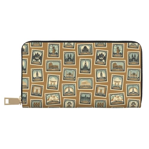 VOSERY Geldbörse Damen, Leder Bifold Multi Card Wallet Stempelmuster Welten Damen Geldbörsen Lange Geldbörse VOSERY Geldbörse Damen, Leder Bifold Multi Card Wallet Stempelmuster Welten Damen Geldbörsen Lange Geldbörse von VOSERY