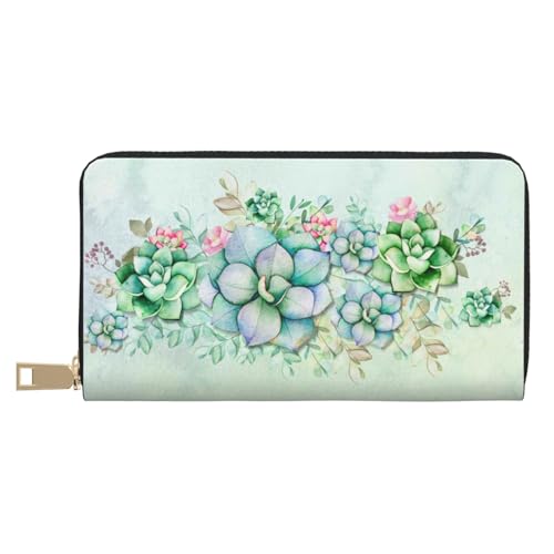 VOSERY Geldbörse Damen, Leder Bifold Multi Card Wallet Sukkulenten Damen Lange Geldbörse Geldbörsen VOSERY Geldbörse Damen, Leder Bifold Multi Card Wallet Sukkulenten Damen Lange Geldbörse Geldbörsen von VOSERY