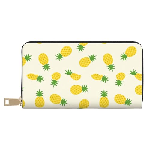 VOSERY Geldbörse Damen, Leder Bifold Multi Card Wallet Sweet Pineapple Damen Geldbörsen Lange Geldbörse von VOSERY