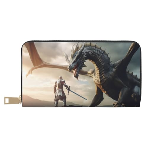VOSERY Geldbörse Damen, Leder Bifold Multi Card Wallet Swordsman Cool Dragon Damen Lange Geldbörse Geldbörsen VOSERY Geldbörse Damen, Leder Bifold Multi Card Wallet Swordsman Cool Dragon Damen Lange Geldbörse Geldbörsen von VOSERY