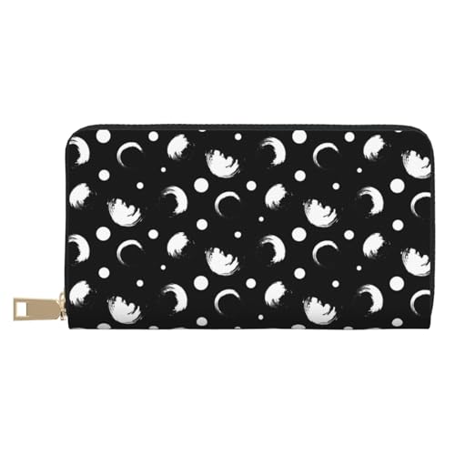 VOSERY Geldbörse Damen Leder Bifold Multi Card Wallet Abstraktes Mondmuster Damen Geldbörsen Lange Geldbörse VOSERY Geldbörse Damen Leder Bifold Multi Card Wallet Abstraktes Mondmuster Damen Geldbörsen Lange Geldbörse von VOSERY