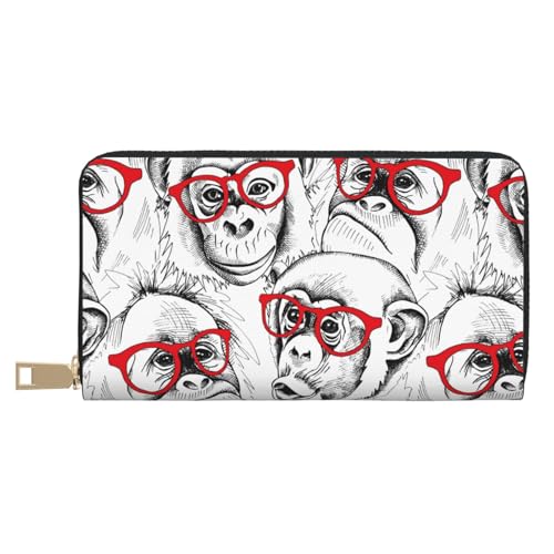 VOSERY Geldbörse Damen Leder Bifold Multi Card Wallet Affe Damen Lange Geldbörse Geldbörsen VOSERY Geldbörse Damen Leder Bifold Multi Card Wallet Affe Damen Lange Geldbörse Geldbörsen von VOSERY