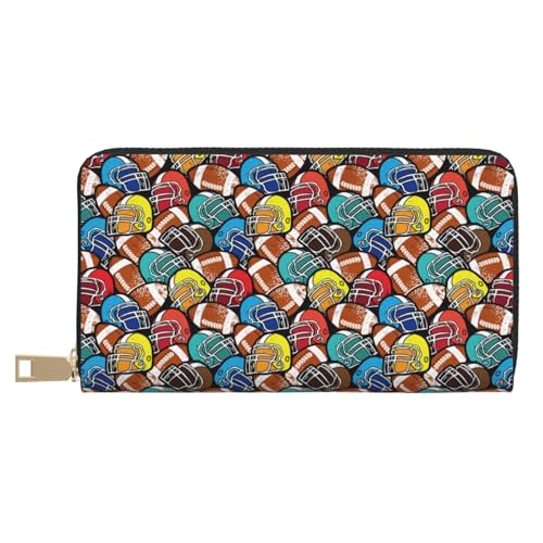 VOSERY Geldbörse Damen Leder Bifold Multi Card Wallet American Football Damen Lange Geldbörse Geldbörsen VOSERY Geldbörse Damen Leder Bifold Multi Card Wallet American Football Damen Lange Geldbörse Geldbörsen von VOSERY