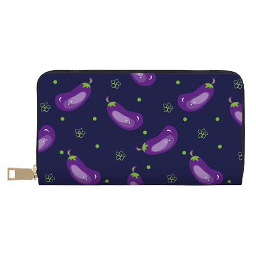 VOSERY Geldbörse Damen Leder Bifold Multi Card Wallet Aubergine Damen Geldbörsen Lange Geldbörse von VOSERY