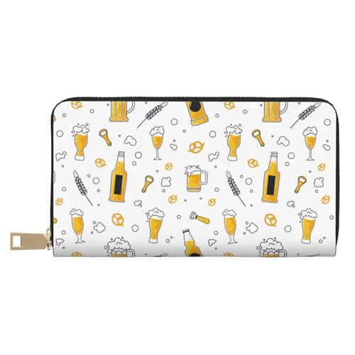 VOSERY Geldbörse Damen Leder Bifold Multi Card Wallet Beer Print D Damen Geldbörsen Lange Geldbörse VOSERY Geldbörse Damen Leder Bifold Multi Card Wallet Beer Print D Damen Geldbörsen Lange Geldbörse von VOSERY