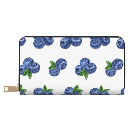 VOSERY Geldbörse Damen Leder Bifold Multi Card Wallet Blueberry Muster Damen Geldbörsen Lange Geldbörse VOSERY Geldbörse Damen Leder Bifold Multi Card Wallet Blueberry Muster Damen Geldbörsen Lange Geldbörse von VOSERY