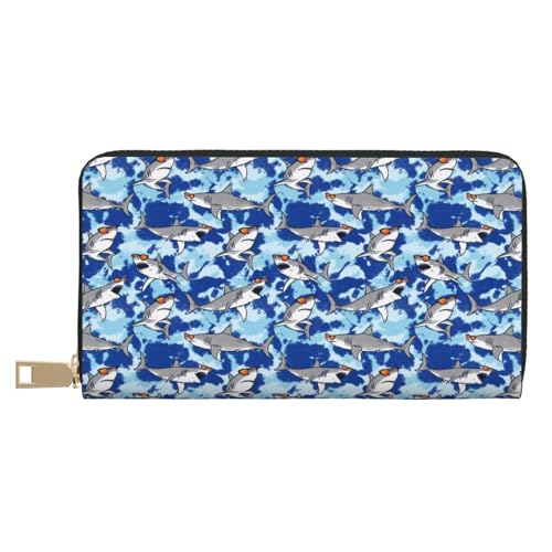 VOSERY Geldbörse Damen Leder Bifold Multi Card Wallet Brille Great White Shark Damen Lange Geldbörse Geldbörsen VOSERY Geldbörse Damen Leder Bifold Multi Card Wallet Brille Great White Shark Damen Lange Geldbörse Geldbörsen von VOSERY