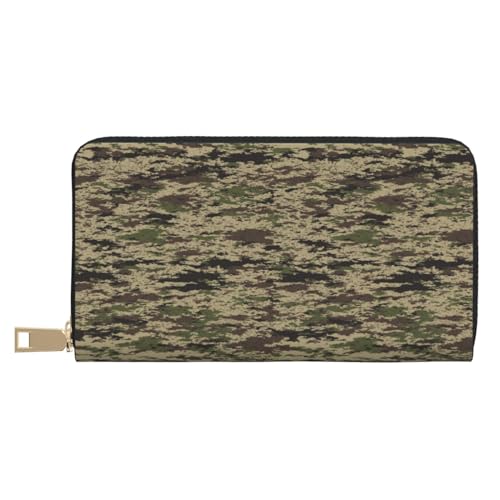 VOSERY Geldbörse Damen Leder Bifold Multi Card Wallet Camo Grün Damen Geldbörsen Lange Geldbörse von VOSERY