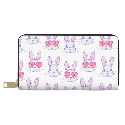 VOSERY Geldbörse Damen Leder Bifold Multi Card Wallet Cartoon Cute Love Brille Kaninchen Damen Geldbörsen Lange Geldbörse VOSERY Geldbörse Damen Leder Bifold Multi Card Wallet Cartoon Cute Love Brille Kaninchen Damen Geldbörsen Lange Geldbörse von VOSERY