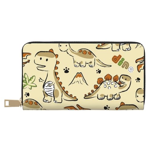 VOSERY Geldbörse Damen Leder Bifold Multi Card Wallet Cartoon Dinosaurier Damen Geldbörsen Lange Geldbörse von VOSERY