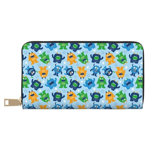 VOSERY Geldbörse Damen Leder Bifold Multi Card Wallet Cartoon Monster Damen Lange Geldbörse Geldbörsen von VOSERY