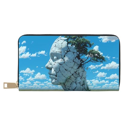 VOSERY Geldbörse Damen Leder Bifold Multi Card Wallet Cracked Earth Head Tree Damen Lange Geldbörse Geldbörsen VOSERY Geldbörse Damen Leder Bifold Multi Card Wallet Cracked Earth Head Tree Damen Lange Geldbörse Geldbörsen von VOSERY