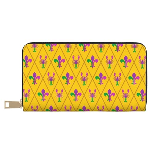 VOSERY Geldbörse Damen Leder Bifold Multi Card Wallet Crayfish Fleur de lis Damen Geldbörsen Lange Geldbörse von VOSERY
