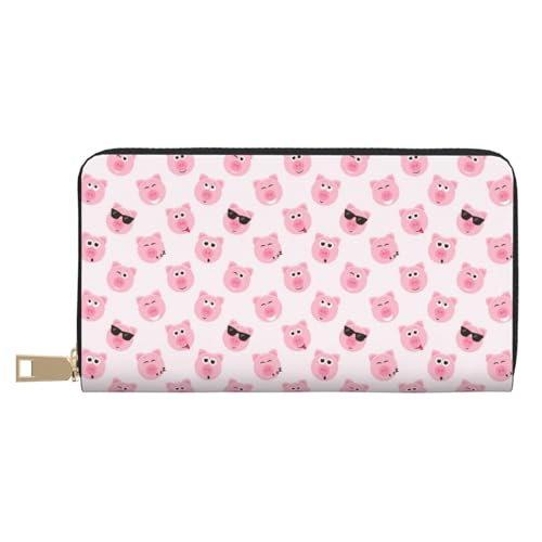 VOSERY Geldbörse Damen Leder Bifold Multi Card Wallet Cute Pink Cartoon Brille Schwein Damen Geldbörsen Lange Geldbörse VOSERY Geldbörse Damen Leder Bifold Multi Card Wallet Cute Pink Cartoon Brille Schwein Damen Geldbörsen Lange Geldbörse von VOSERY