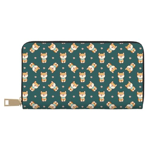 VOSERY Geldbörse Damen Leder Bifold Multi Card Wallet Cute Shiba Damen Lange Geldbörse Geldbörsen VOSERY Geldbörse Damen Leder Bifold Multi Card Wallet Cute Shiba Damen Lange Geldbörse Geldbörsen von VOSERY