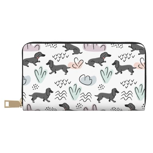 VOSERY Geldbörse Damen Leder Bifold Multi Card Wallet Dackel Hund Welpe No.1028 Damen Geldbörsen Lange Geldbörse VOSERY Geldbörse Damen Leder Bifold Multi Card Wallet Dackel Hund Welpe No.1028 Damen Geldbörsen Lange Geldbörse von VOSERY