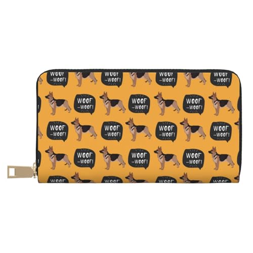 VOSERY Geldbörse Damen Leder Bifold Multi Card Wallet Deutscher Schäferhund No.1002 Damen Geldbörsen Lang Geldbörse von VOSERY