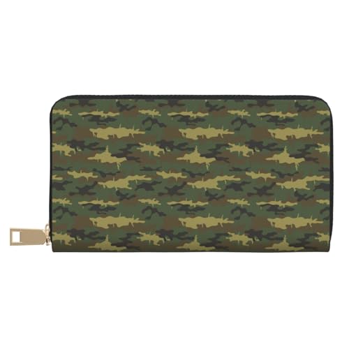 VOSERY Geldbörse Damen Leder Bifold Multi Card Wallet Dinosaurier Camouflage Damen Lange Geldbörse Geldbörsen von VOSERY