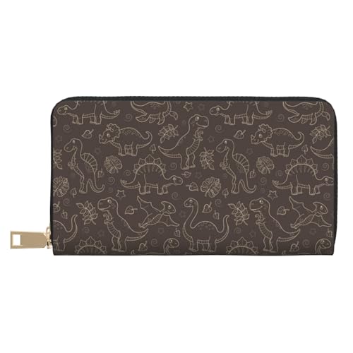 VOSERY Geldbörse Damen Leder Bifold Multi Card Wallet Dinosaurier Print E Damen Geldbörsen Lange Geldbörse von VOSERY