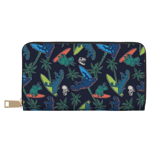 VOSERY Geldbörse Damen Leder Bifold Multi Card Wallet Dinosaurier Print J Damen Geldbörsen Lange Geldbörse von VOSERY