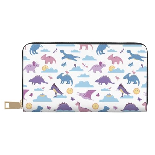 VOSERY Geldbörse Damen Leder Bifold Multi Card Wallet Dinosaurier Print N Damen Geldbörsen Lange Geldbörse von VOSERY