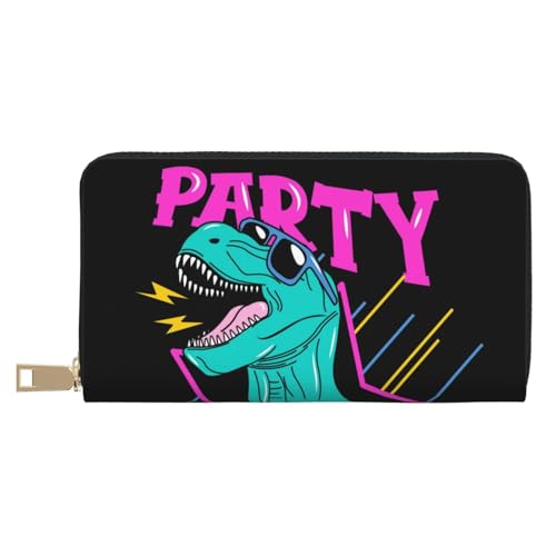 VOSERY Geldbörse Damen Leder Bifold Multi Card Wallet Dinosaurier mit Sonnenbrille Damen Geldbörsen Lange Geldbörse VOSERY Geldbörse Damen Leder Bifold Multi Card Wallet Dinosaurier mit Sonnenbrille Damen Geldbörsen Lange Geldbörse von VOSERY
