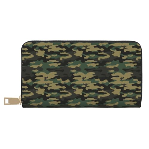 VOSERY Geldbörse Damen Leder Bifold Multi Card Wallet Green Camo Classic Damen Lange Geldbörse Geldbörsen VOSERY Geldbörse Damen Leder Bifold Multi Card Wallet Green Camo Classic Damen Lange Geldbörse Geldbörsen von VOSERY