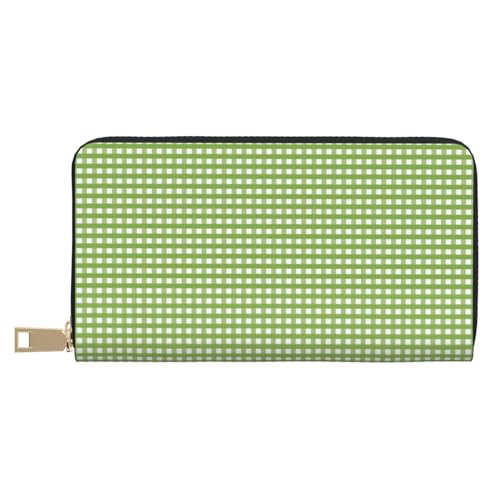VOSERY Geldbörse Damen Leder Bifold Multi Card Wallet Green Gingham Damen Lange Geldbörse Geldbörsen VOSERY Geldbörse Damen Leder Bifold Multi Card Wallet Green Gingham Damen Lange Geldbörse Geldbörsen von VOSERY