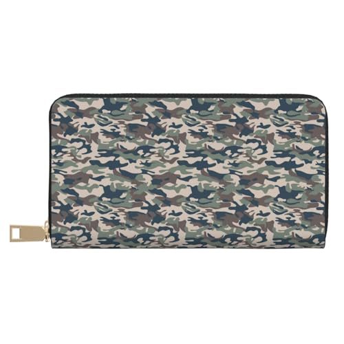 VOSERY Geldbörse Damen Leder Bifold Multi Card Wallet Grün Camouflage Print Damen Lange Geldbörse Geldbörsen VOSERY Geldbörse Damen Leder Bifold Multi Card Wallet Grün Camouflage Print Damen Lange Geldbörse Geldbörsen von VOSERY