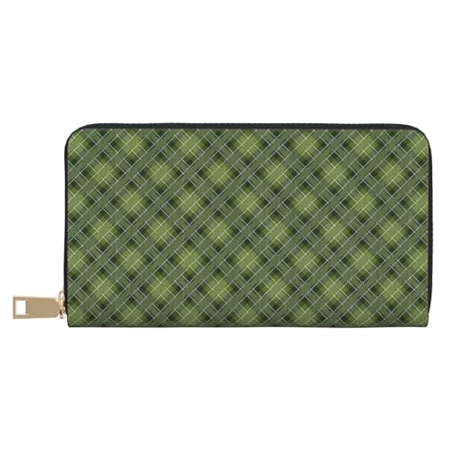 VOSERY Geldbörse Damen Leder Bifold Multi Card Wallet Grün Plaid Damen Lange Geldbörse Geldbörsen VOSERY Geldbörse Damen Leder Bifold Multi Card Wallet Grün Plaid Damen Lange Geldbörse Geldbörsen von VOSERY