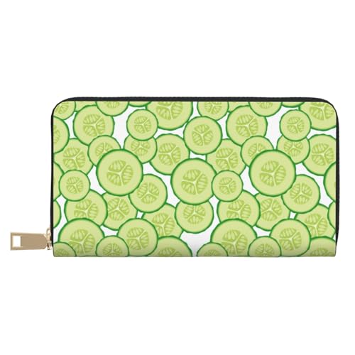 VOSERY Geldbörse Damen Leder Bifold Multi Card Wallet Gurkenscheiben Damen Geldbörsen Lange Geldbörse VOSERY Geldbörse Damen Leder Bifold Multi Card Wallet Gurkenscheiben Damen Geldbörsen Lange Geldbörse von VOSERY