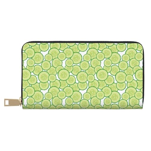 VOSERY Geldbörse Damen Leder Bifold Multi Card Wallet Gurkenscheiben Damen Lange Geldbörse Geldbörsen VOSERY Geldbörse Damen Leder Bifold Multi Card Wallet Gurkenscheiben Damen Lange Geldbörse Geldbörsen von VOSERY