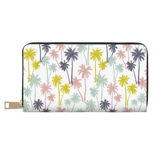 VOSERY Geldbörse Damen Leder Bifold Multi Card Wallet Hawaiian Style Baum Damen Geldbörsen Lange Geldbörse von VOSERY