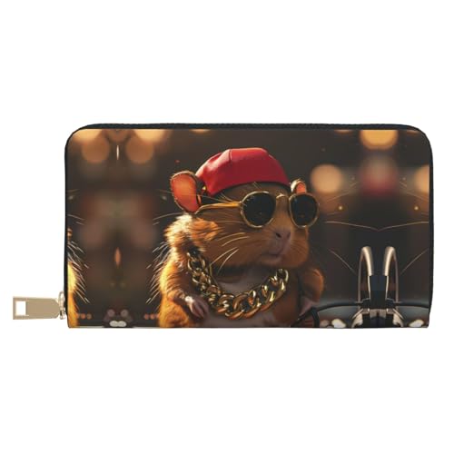 VOSERY Geldbörse Damen Leder Bifold Multi Card Wallet Hip-Hop Meerschweinchen Damen Lange Geldbörse Geldbörsen von VOSERY