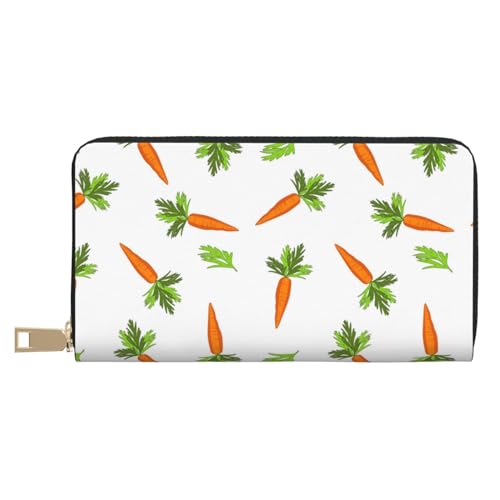 VOSERY Geldbörse Damen Leder Bifold Multi Card Wallet Karottenblattmuster Damen Geldbörsen Lange Geldbörse VOSERY Geldbörse Damen Leder Bifold Multi Card Wallet Karottenblattmuster Damen Geldbörsen Lange Geldbörse von VOSERY