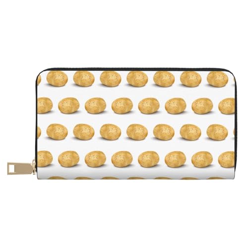 VOSERY Geldbörse Damen Leder Bifold Multi Card Wallet Kartoffelmuster Cartoon Damen Geldbörsen Lange Geldbörse von VOSERY