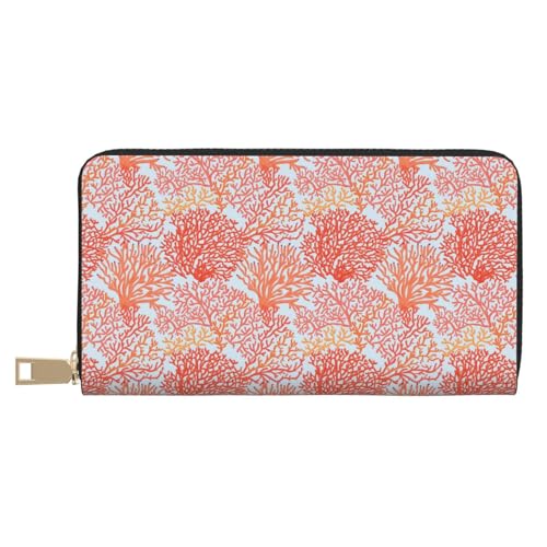VOSERY Geldbörse Damen Leder Bifold Multi Card Wallet Korallen Damen Lange Geldbörse Geldbörsen VOSERY Geldbörse Damen Leder Bifold Multi Card Wallet Korallen Damen Lange Geldbörse Geldbörsen von VOSERY