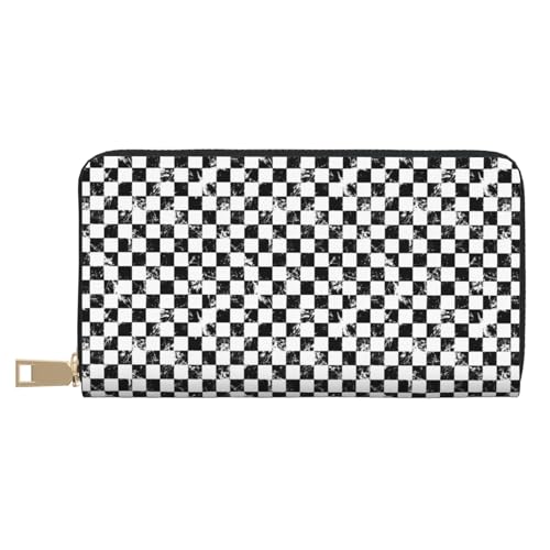 VOSERY Geldbörse Damen Leder Bifold Multi Card Wallet Kreativ Kariert Schwarz Weiß Damen Lange Geldbörse Geldbörsen VOSERY Geldbörse Damen Leder Bifold Multi Card Wallet Kreativ Kariert Schwarz Weiß Damen Lange Geldbörse Geldbörsen von VOSERY