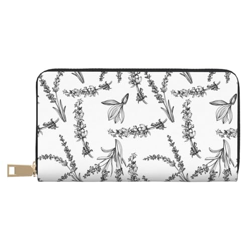 VOSERY Geldbörse Damen Leder Bifold Multi Card Wallet Lavendel Blumen Retro Damen Geldbörsen Lange Geldbörse VOSERY Geldbörse Damen Leder Bifold Multi Card Wallet Lavendel Blumen Retro Damen Geldbörsen Lange Geldbörse von VOSERY