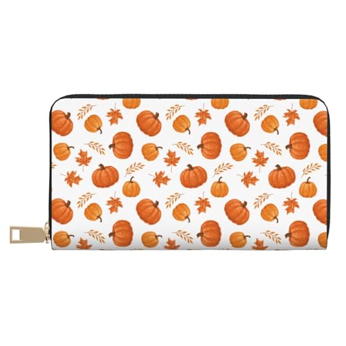 VOSERY Geldbörse Damen Leder Bifold Multi Card Wallet Maple Kürbis Damen Lange Geldbörse Geldbörsen VOSERY Geldbörse Damen Leder Bifold Multi Card Wallet Maple Kürbis Damen Lange Geldbörse Geldbörsen von VOSERY