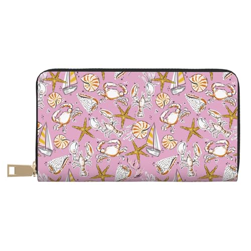 VOSERY Geldbörse Damen Leder Bifold Multi Card Wallet Meeresfrüchte Damen Geldbörsen Lange Geldbörse VOSERY Geldbörse Damen Leder Bifold Multi Card Wallet Meeresfrüchte Damen Geldbörsen Lange Geldbörse von VOSERY