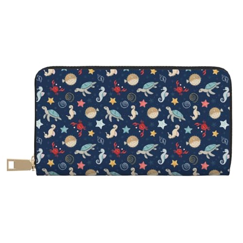 VOSERY Geldbörse Damen Leder Bifold Multi Card Wallet Meerestiere Damen Lange Geldbörse Geldbörsen VOSERY Geldbörse Damen Leder Bifold Multi Card Wallet Meerestiere Damen Lange Geldbörse Geldbörsen von VOSERY