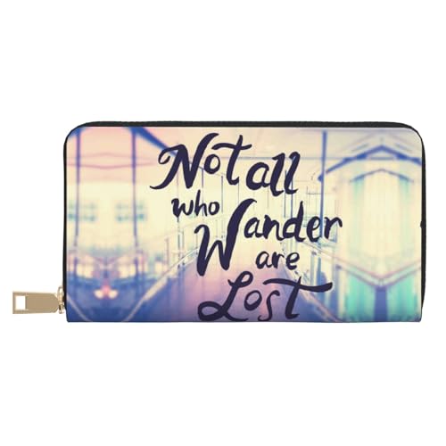 VOSERY Geldbörse Damen Leder Bifold Multi Card Wallet Not All Those Who Wander Are Lost Damen Lange Geldbörse Geldbörsen VOSERY Geldbörse Damen Leder Bifold Multi Card Wallet Not All Those Who Wander Are Lost Damen Lange Geldbörse Geldbörsen von VOSERY