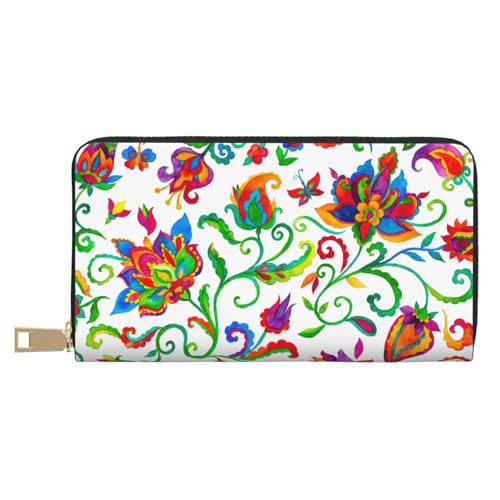 VOSERY Geldbörse Damen Leder Bifold Multi Card Wallet Paisley Damen Geldbörsen Lange Geldbörse VOSERY Geldbörse Damen Leder Bifold Multi Card Wallet Paisley Damen Geldbörsen Lange Geldbörse von VOSERY