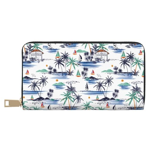 VOSERY Geldbörse Damen Leder Bifold Multi Card Wallet Palmeninsel Damen Geldbörsen Lange Geldbörse VOSERY Geldbörse Damen Leder Bifold Multi Card Wallet Palmeninsel Damen Geldbörsen Lange Geldbörse von VOSERY
