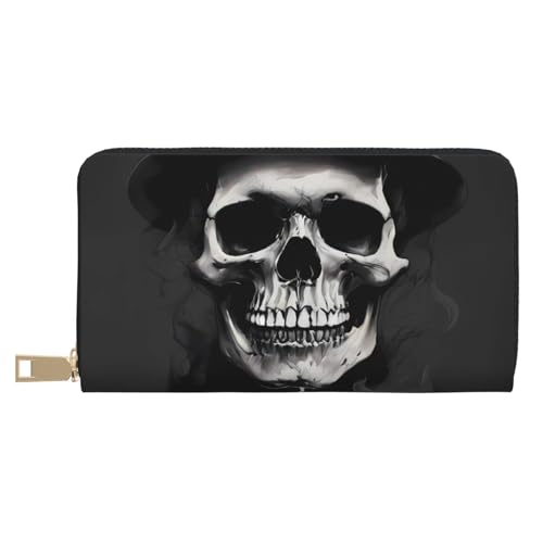 VOSERY Geldbörse Damen Leder Bifold Multi Card Wallet Schwarz Weiß Hut Schädel Damen Lange Geldbörse Geldbörsen VOSERY Geldbörse Damen Leder Bifold Multi Card Wallet Schwarz Weiß Hut Schädel Damen Lange Geldbörse Geldbörsen von VOSERY