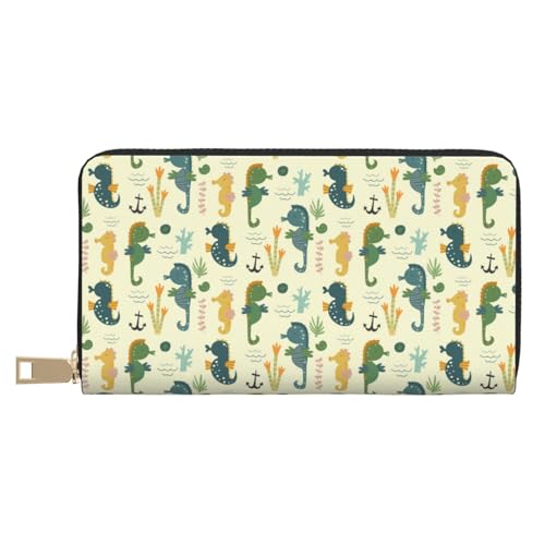 VOSERY Geldbörse Damen Leder Bifold Multi Card Wallet Seepferdchen Damen Geldbörsen Lange Geldbörse VOSERY Geldbörse Damen Leder Bifold Multi Card Wallet Seepferdchen Damen Geldbörsen Lange Geldbörse von VOSERY