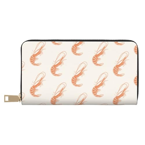 VOSERY Geldbörse Damen Leder Bifold Multi Card Wallet Shrimp No.9019 Damen Geldbörsen Lange Geldbörse von VOSERY